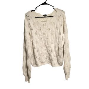 Wild Fable Cream Pointelle Knit Sweater Size 1X Cottagecore